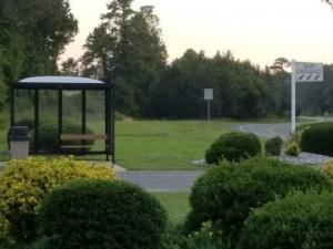 Shuttle stop outside campground